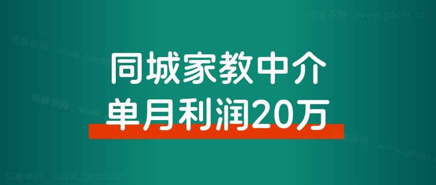同城信息流：家教中介单月利润20万，我们做对了什么？-路子网