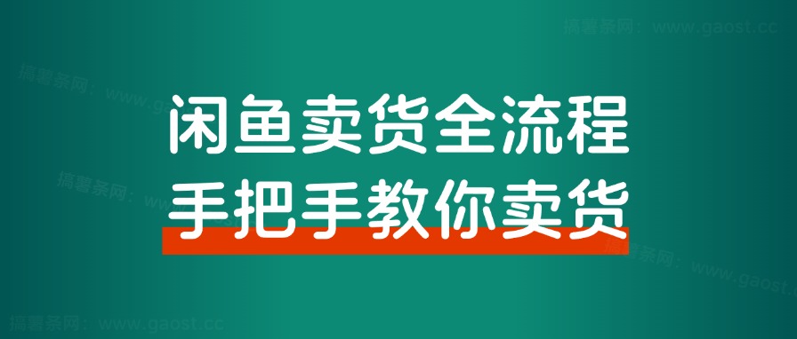 【超级干货分享】闲鱼卖货全流程步骤，手把手教你卖货，从选品到出单 全套项目课程+实操经历复盘-路子网