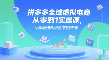 拼多多全域虚拟电商从零到1实操课，小白虚拟电商从0到1实操到精通-路子网