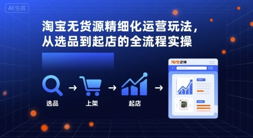 淘宝无货源精细化运营玩法，从选品到起店的全流程实操-路子网