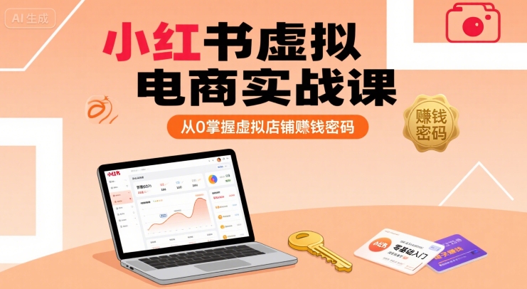 小红书虚拟电商实战课，从0掌握虚拟店铺賺钱密码-路子网