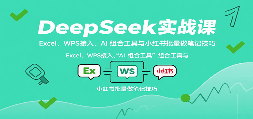 DeepSeek实战课：Excel、WPS接入、AI 组合工具与小红书批量做笔记技巧-路子网