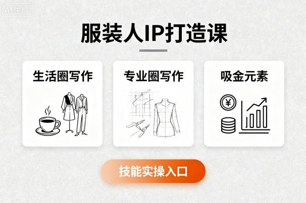 服装人IP打造课，文案创富+生活圈写作+专业圈写作+服装人专属+吸金元素+技能实操-路子网