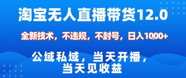 淘宝无人直播12.0，公域私域技术，不封号，不违规布局双十一流量风口，日入1k(独家技术)【揭秘】-路子网