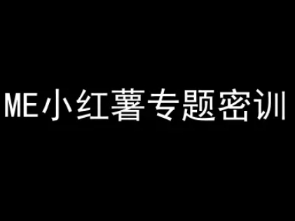 ME小红薯专题密训-小红书电商教程-路子网