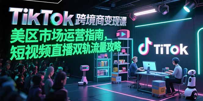 TikTok跨境电商变现课，美区市场运营指南，短视频直播双轨流量攻略-路子网
