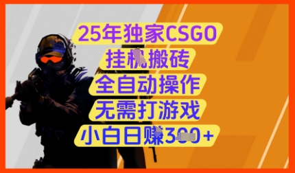 25年独家CSGO挂G搬砖，全自动操作，无需打游戏，小白日入3张+【揭秘】-路子网