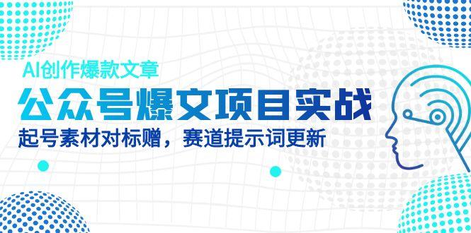 公众号爆文项目实战，AI创作爆款文章，起号素材对标赠(附赛道AI提示词-路子网