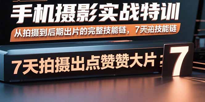 手机摄影实战特训，从拍摄到后期出片的完整技能链，7天拍出点赞大片-路子网