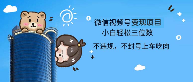 2024最新微信视频号变现项目，小白轻松月入四位数-路子网