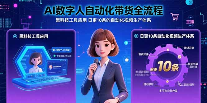 AI数字人自动化带货全流程：黑科技工具应用 日更10条的自动化视频生产体系-路子网