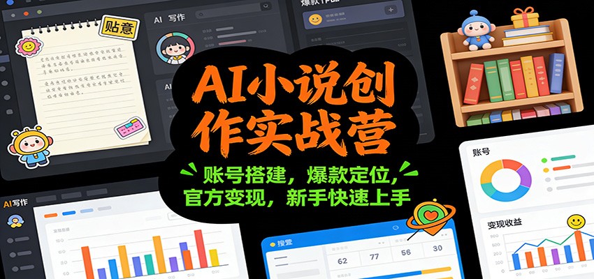 AI小说创作实战营：账号搭建，爆款定位，官方变现，新手快速上手-路子网