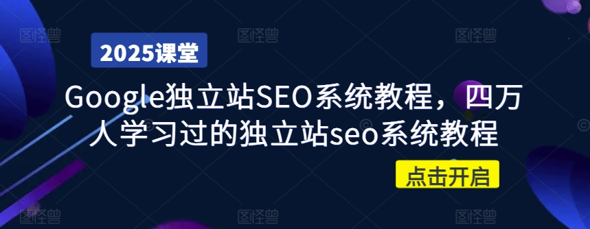 Google独立站SEO系统教程，四万人学习过的独立站seo系统教程-路子网