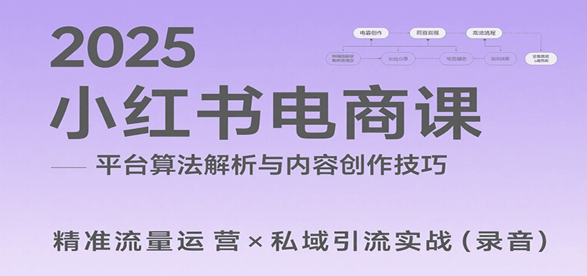 2025小红书电商课：解析算法，创作高转化内容，助力卖家获取流量实现变现(录音)-路子网