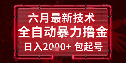 六月最新技术全自动暴力撸金，稳定日入2k+包起号，长期稳定【揭秘】-路子网