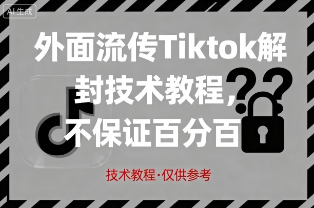 外面流传Tiktok解封技术教程，不保证百分百，具体自测-路子网
