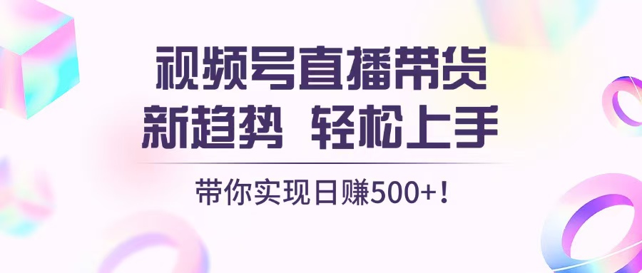 视频号直播带货新趋势，轻松上手，带你实现日赚500+-路子网
