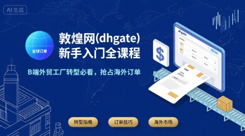 敦煌网(dhgate)新手入门全课程，B端外贸工厂转型必看，抢占海外订单-路子网