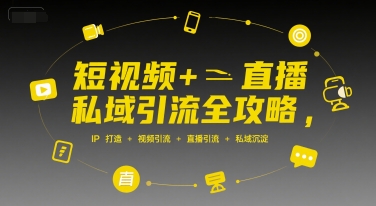 短视频+直播私域引流全攻略，IP打造 +视频引流 +直播引流 +私域沉淀-路子网