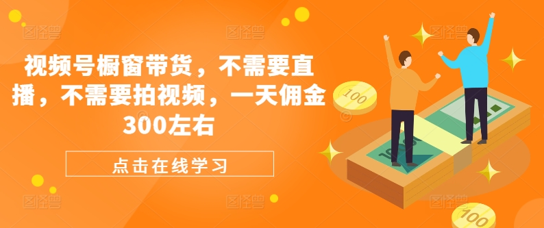 视频号橱窗带货，不需要直播，不需要拍视频，一天佣金300左右-路子网