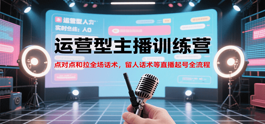 运营型主播训练营，点对点和拉全场话术，留人话术等直播起号全流程(更新7月)-路子网