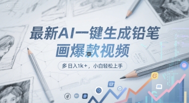 最新AI一键生成铅笔画爆款视频，多平台分发，日 入1k+，小白轻松上手【揭秘】-路子网