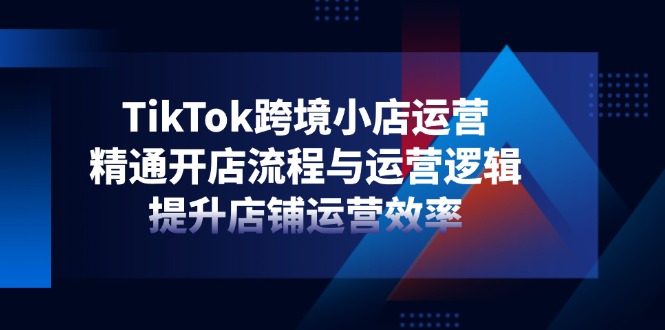 TikTok跨境小店运营，精通开店流程与运营逻辑，提升店铺运营效率-路子网