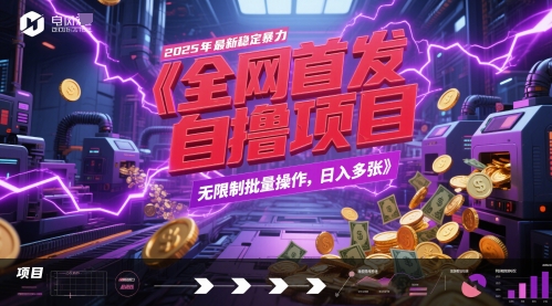 全网首发，2025年最新稳定暴力全自动自撸项目，无限制批量操作，日入多张【揭秘】-路子网
