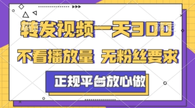 转发视频一天3张+，正规平台放心做，不看播放量，不看粉丝量，一个任务几分钟完成【揭秘】-路子网