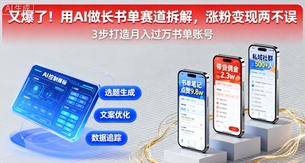 又爆了！用AI做长书单赛道拆解，涨粉变现两不误-路子网