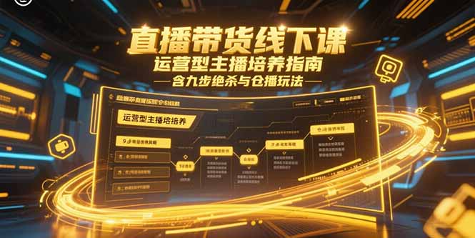 直播带货线下课，运营型主播培养指南，含九步绝杀与仓播玩法-路子网