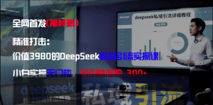 精准打击：价值3980的DeepSeek私域引流实操课，小白实操无门槛，日引精准粉300+-路子网