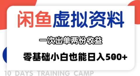 闲鱼虚拟资料新变现玩法，信息差项目，一次出单两份收益，无需囤货，可批量矩阵，零基础小白也能日入多张-路子网