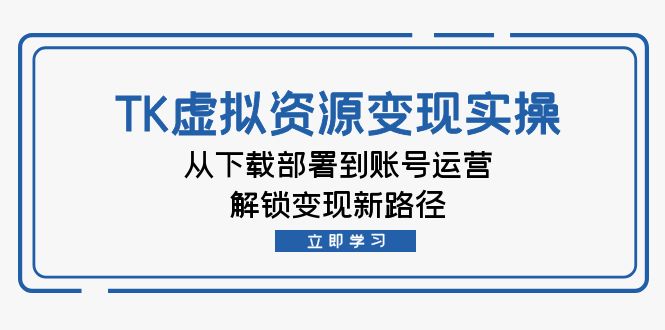 TK虚拟资料变现实操：从下载部署到账号运营，解锁变现新路径-路子网