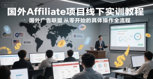 国外Affiliate项目线下实训教程，国外广告联盟从零开始的具体操作全流程-路子网