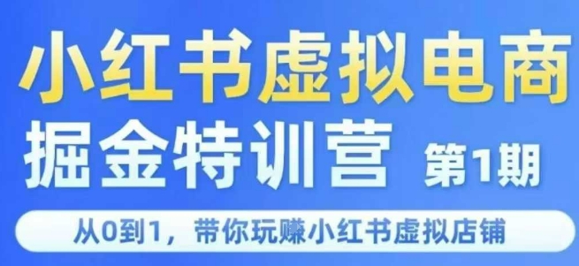小红书虚拟电商掘金特训营第1期，从0到1，带你玩转小红书虚拟店铺-路子网