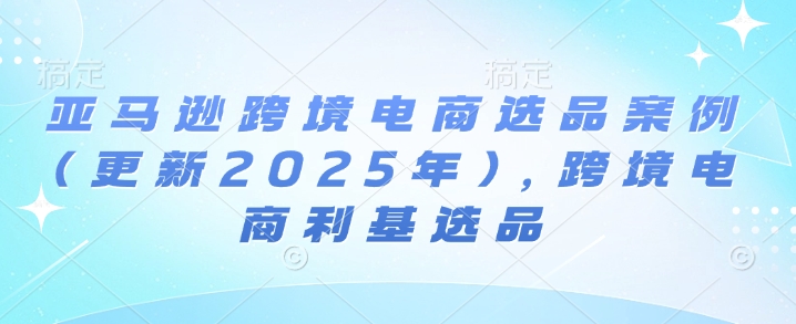 亚马逊跨境电商选品案例(更新2025年3月)，跨境电商利基选品-路子网