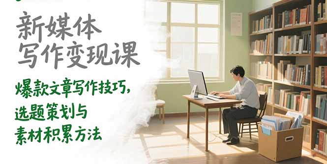 新媒体写作变现课，爆款文章写作技巧，选题策划与素材积累方法-路子网
