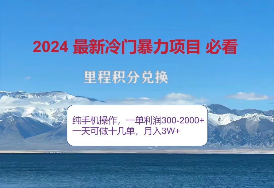 2024惊爆冷门暴利，里程积分最新玩法，高爆发期，一单300+—2000+-路子网