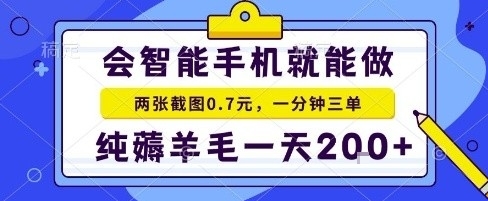 手机项目，二十秒一单，纯薅羊毛一天2张+做就有【揭秘】-路子网