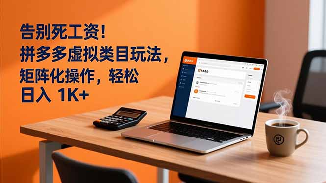 告别死工资！拼多多虚拟类目玩法，矩阵化操作，轻松日入 1K+-路子网
