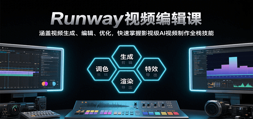Runway视频编辑课，涵盖视频生成、编辑、优化，快速掌握影视级AI视频制作全栈技能-路子网