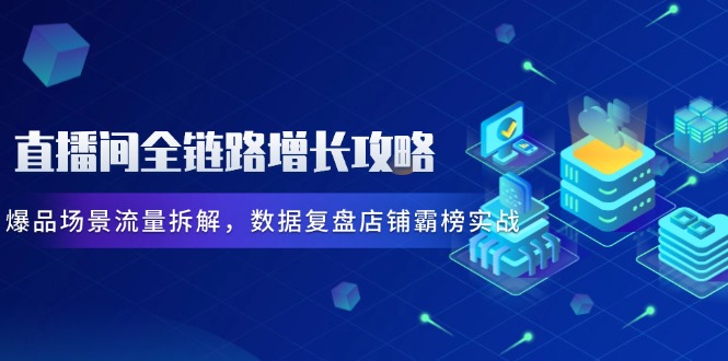 直播间全链路增长攻略，爆品场景流量拆解，数据复盘店铺霸榜实战-路子网