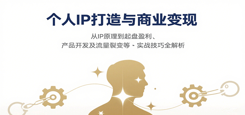 个人IP打造与商业变现，从IP原理到起盘盈利、产品开发及流量裂变等实战技巧全解析-路子网