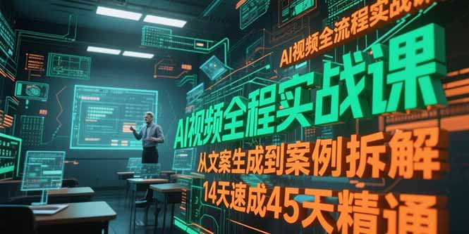 AI视频全流程实战课，从文案生成到案例拆解，14天速成45天精通-路子网