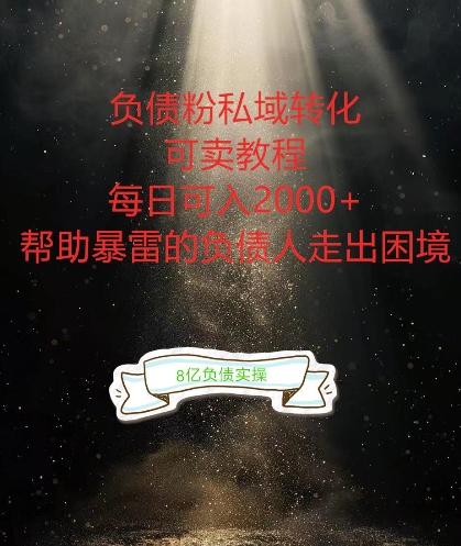 负债粉掘金计划，帮助负债者解决问题，债务规划，债务重组，最好的变现方式【揭秘】-路子网