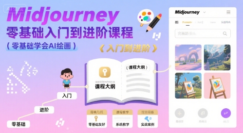 midjourney零基础入门到进阶课程，零基础学会AI绘画-路子网