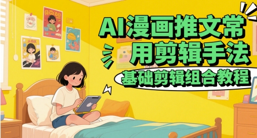 AI漫画推文常用剪辑手法，基础剪辑组合教程-路子网