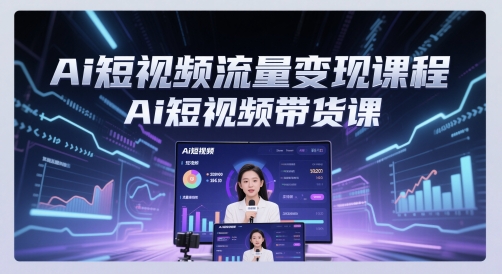 Ai短视频流量变现课程，Ai短视频带货课-路子网