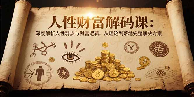 人性财富解码课6.0：深度解析人性弱点与财富逻辑，理论到落地完整解决方案-路子网